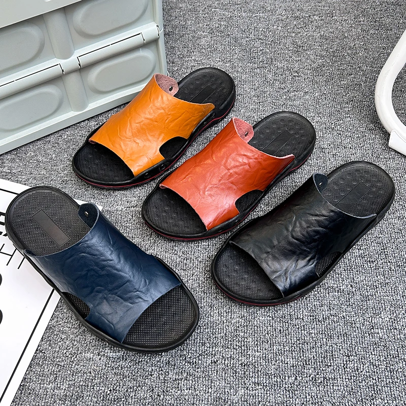 

Summer Men's Sandals Oversized Fashionable Casual Beach Shoes 2024 New Anti Slip and Wear-resistant Outdoor Sports Sandals