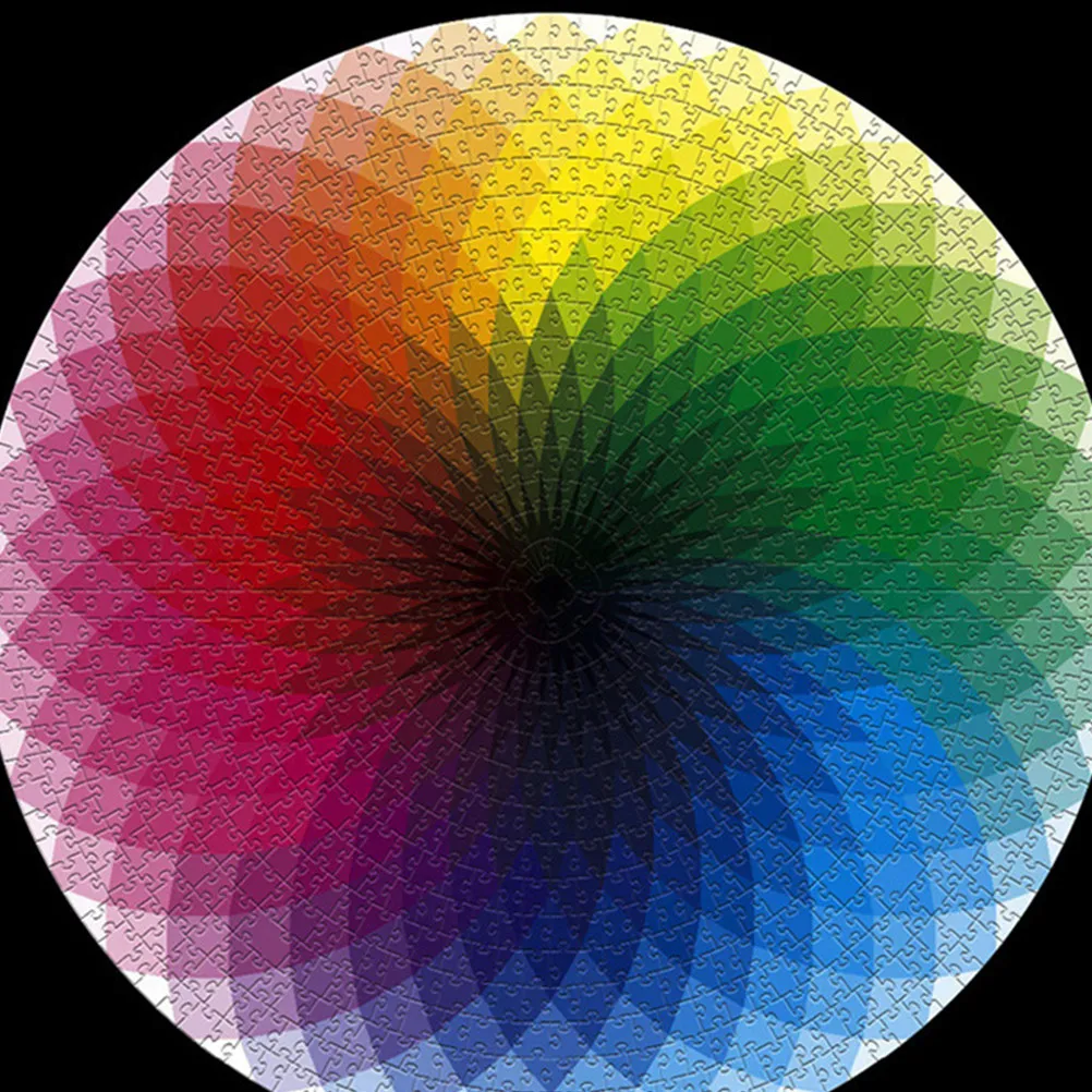 

1000 Pieces Round Jigsaw Puzzle Educational Brain Game Colorful Design Fine Cutting for Kids Family Fun Lasting Quality