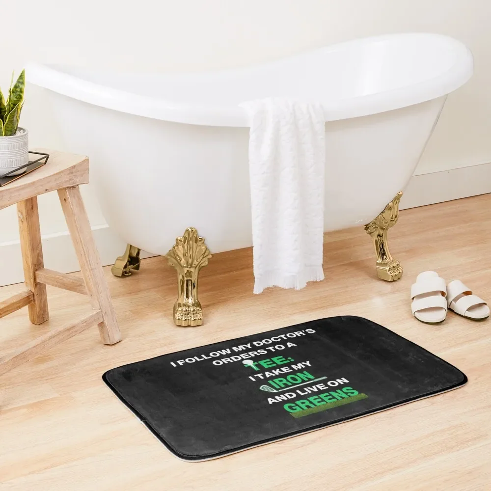 

Take My Iron and Live On Greens (Funny Golf Tee) Bath Mat Living Room Rug Floors For Bathroom Showers Mat