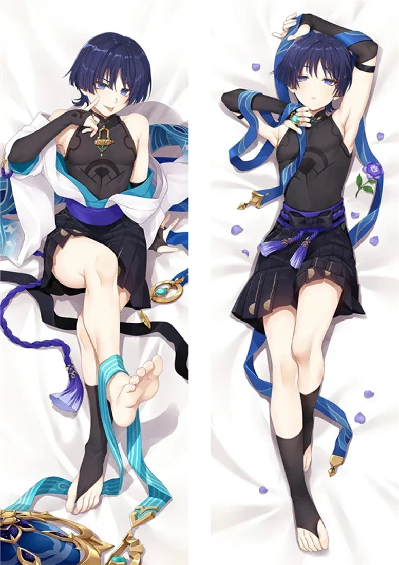 Anime Decor Genshin Impact Wanderer Scaramouche Dakimakura Waifu Pillowcase 2-Side Print Hugging Body Cushion Cover Gifts