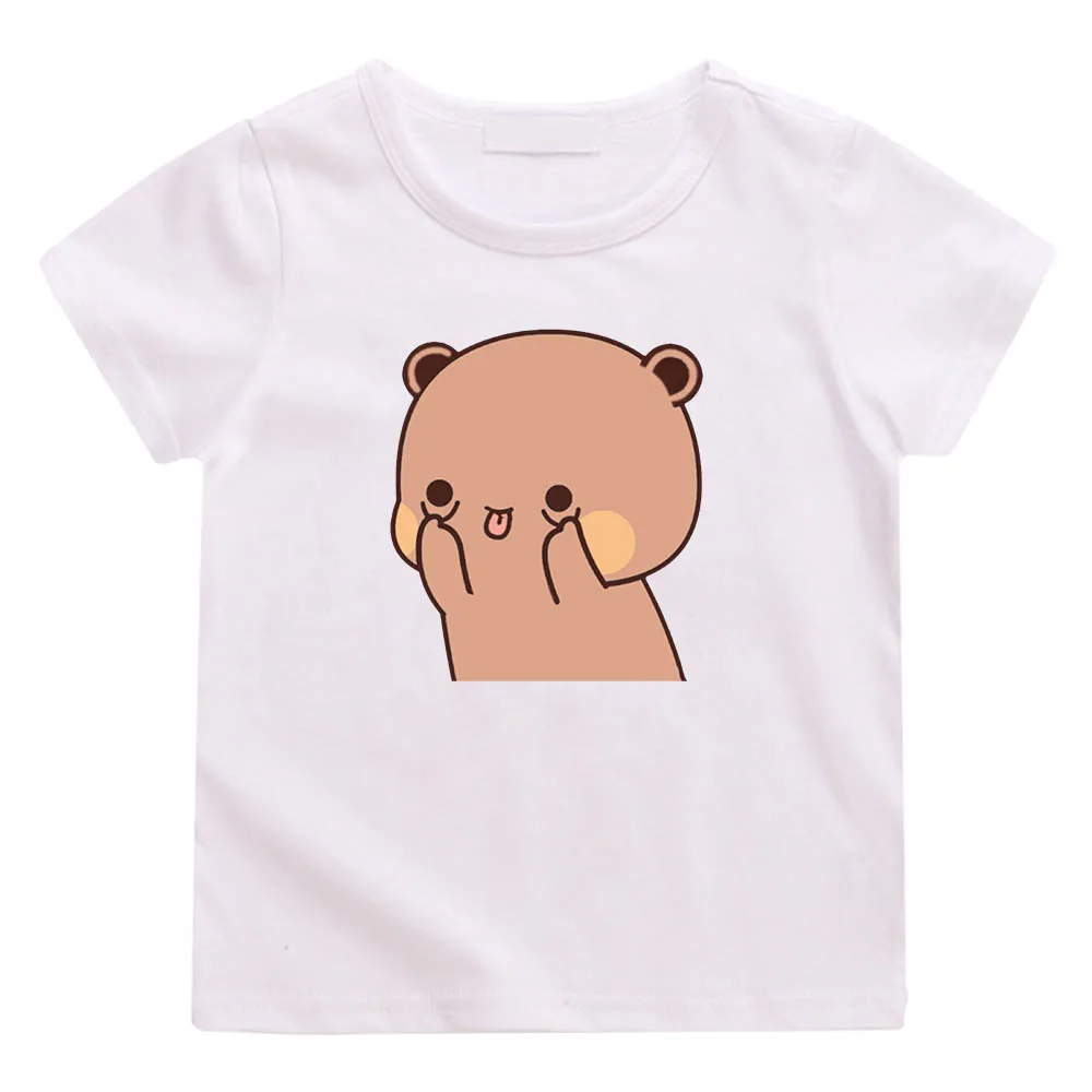 Panda Bear Bubu and Dudu Fashion Anime T-shirts Print Graphic Tshirt Harajuku Casual 100% Cotton Cute Comic Boys/girls Tee-shirt