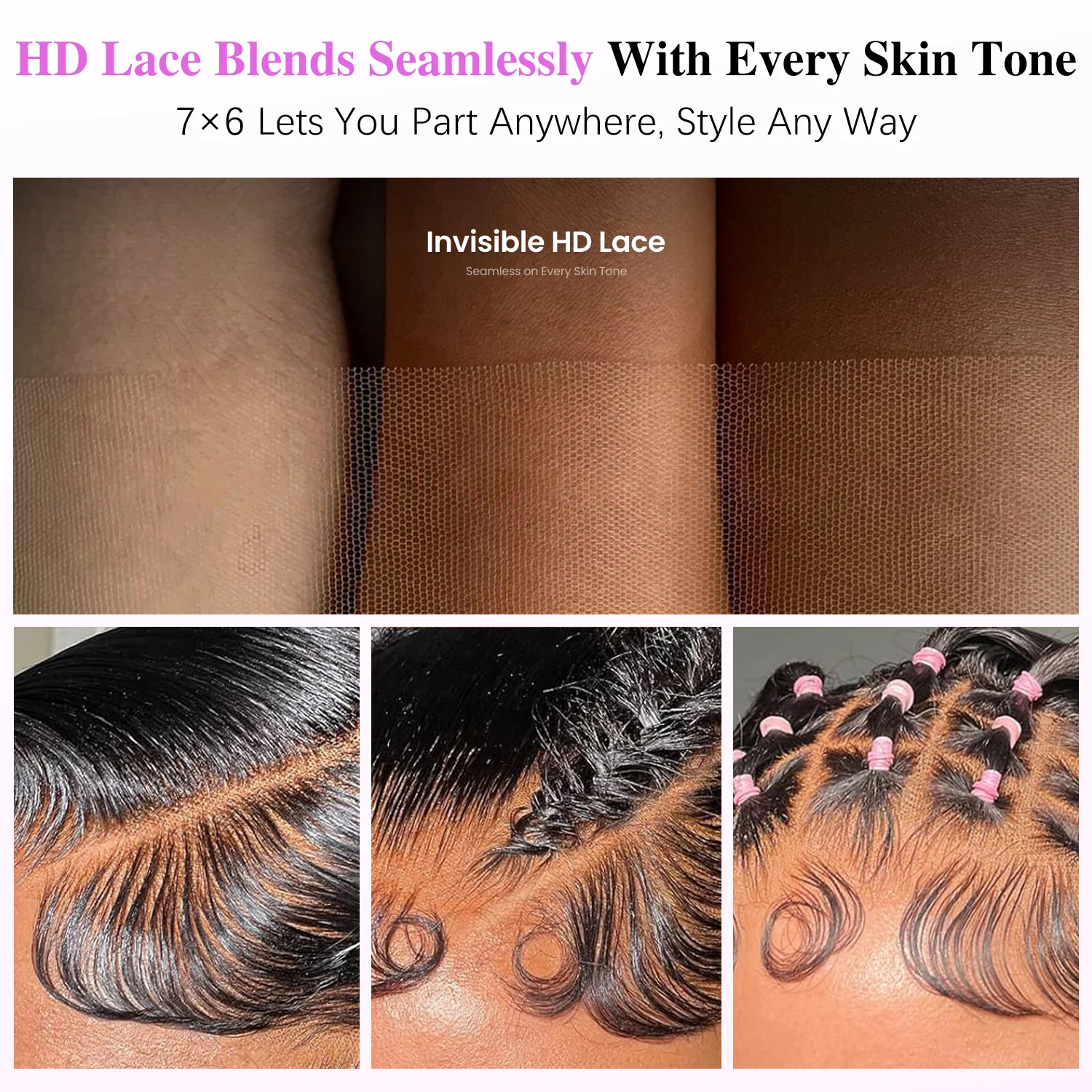 Glueless Wig Human Hair Burmese Curly 7x6 Lace Closure Wig Beginner Friendly HD Lace Bleached Knots 100% Human Hair Wigs image 6