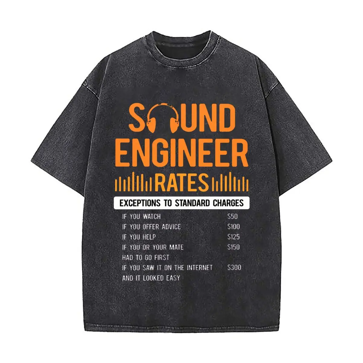 Tarifs exceptionnels pour ingénieurs du son, casques audio, hauts streetwear vintage surdimensionnés pour rendez-vous café