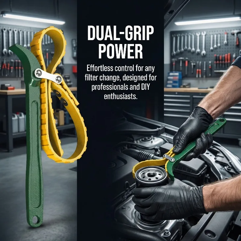 

Toothed Anti-Slip Oil Filter Wrench Adjustable Belt Type Strap Wrench Universal Oil Filter Removal Tool for Car Auto Repair