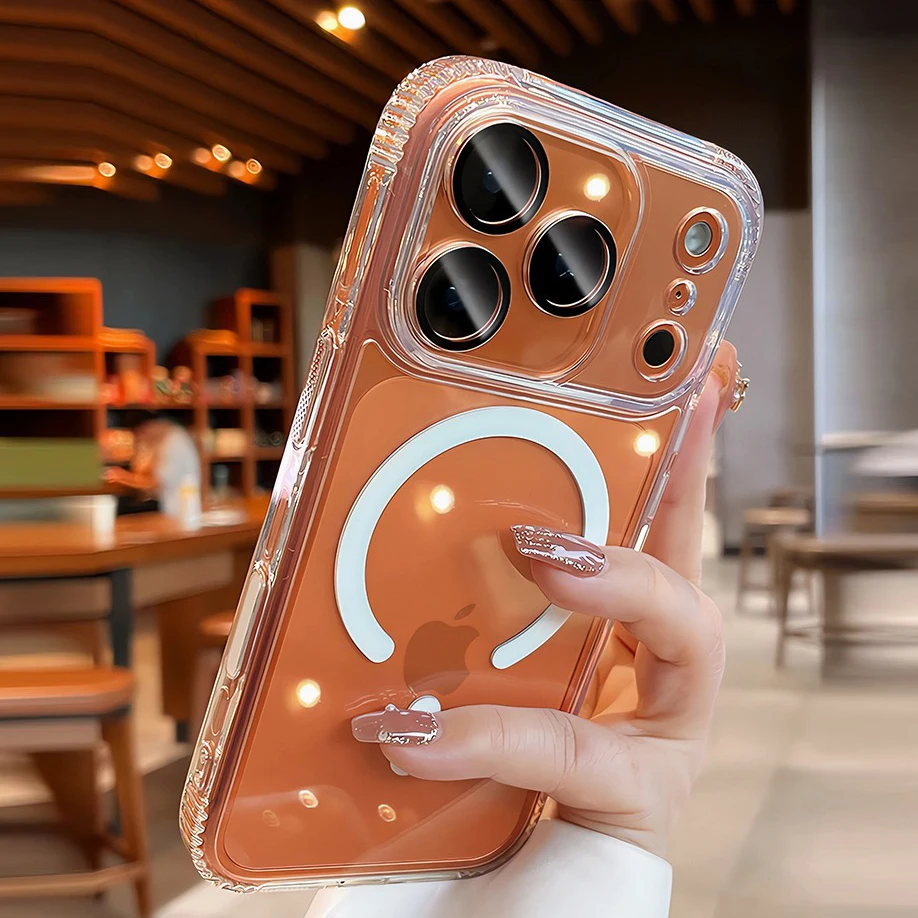 

Прозрачный чехол Magsafe с кнопкой управления камерой для iPhone 17 16 Pro Max 17Pro 16 Pro, прозрачный магнитный ультратонкий чехол для ПК