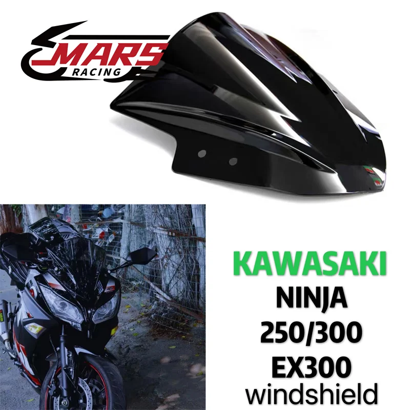 Motorcycle Accessories Windshield WindScreen Double Bubble Motorcycle Wind Screen For KAWASAKI NINJA250 NINJA300 EX 300R 13-17