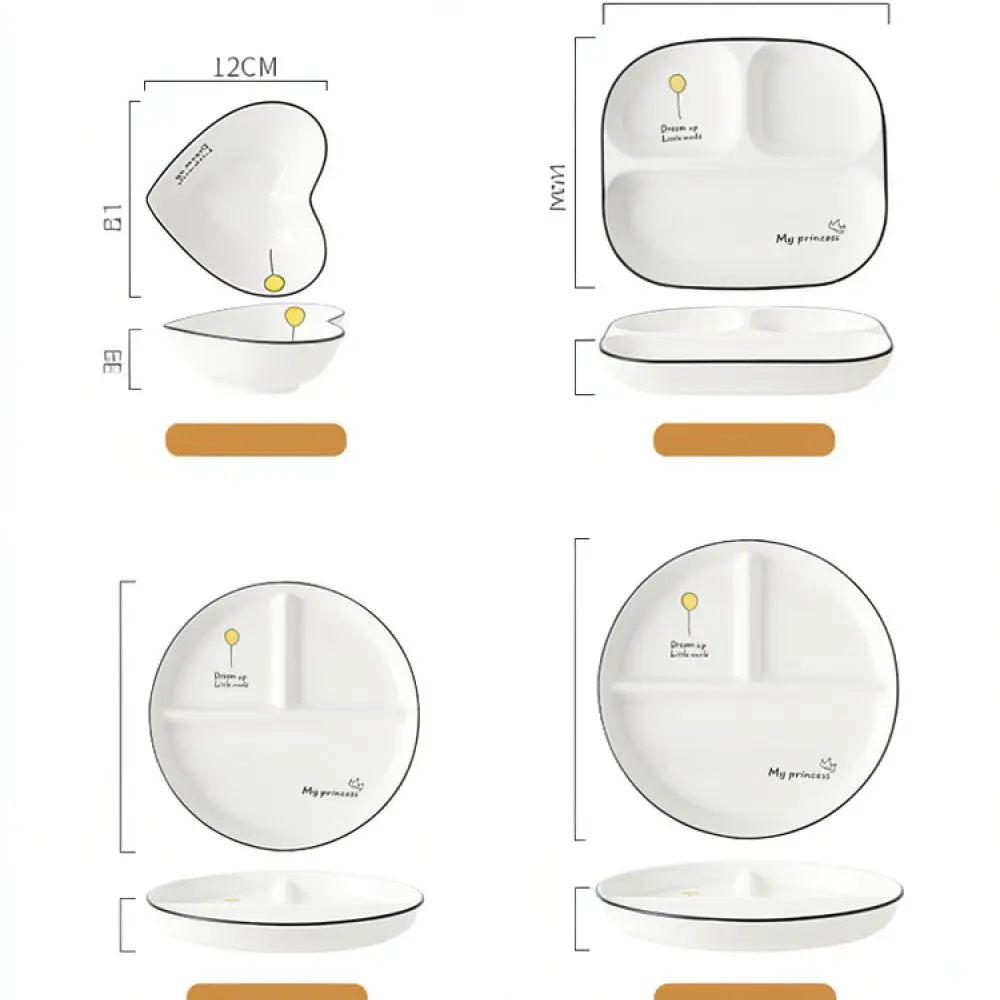 Ceramic Divided Plate Diet Portion Control Dinnerware 211 Nutrition Tray Kitchen Food Serving Dish For Weight Loss Meals