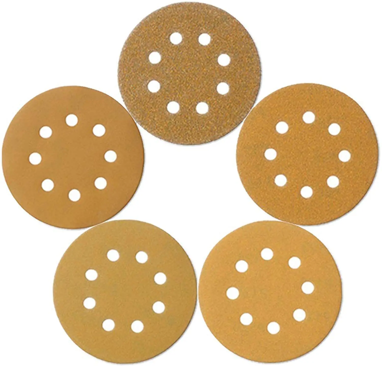 10pc 5Inch/125mm Sandpaper Round Shape Sanding Discs Hook Loop Sanding Paper Buffing Sheet Sandpaper 8 Hole Sander Polishing Pad