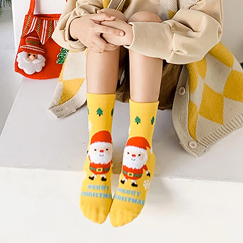 3 Pair Christmas Socks for Children Kids Snowman Winter Autumn Warm Socks Xmas New Year Sock Cotton Santa Claus Sock 1-8 Years