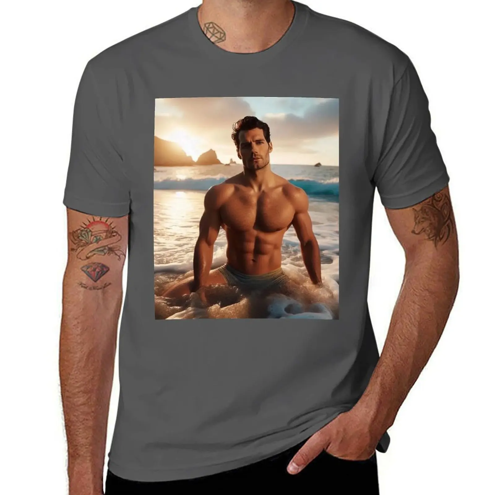 

Henry cavill art T-Shirt t shirt man cotton t shirts for man graphic tees t shirts for man slim fit T-Shirt