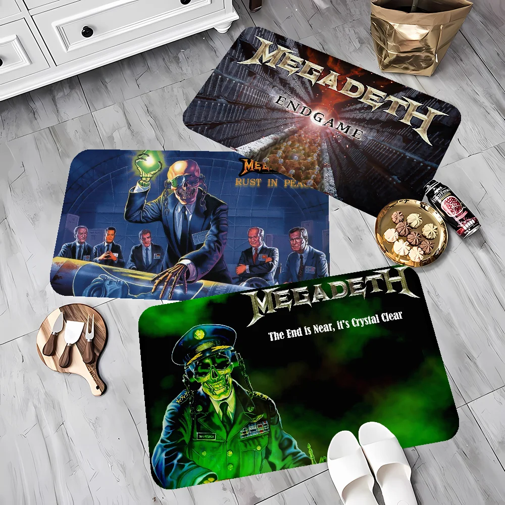 

M-Megadeth Band Floor Mat Nordic Style Bedroom Living Room Doormat Home Balcony Anti-Slip Bedside Mats