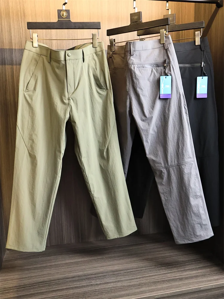 

Qui Dry прямые мужские повседневные брюки с 3D пошивкой, водонепроницаемые, с несколькими кетами, модные осенние брюки для отдыха