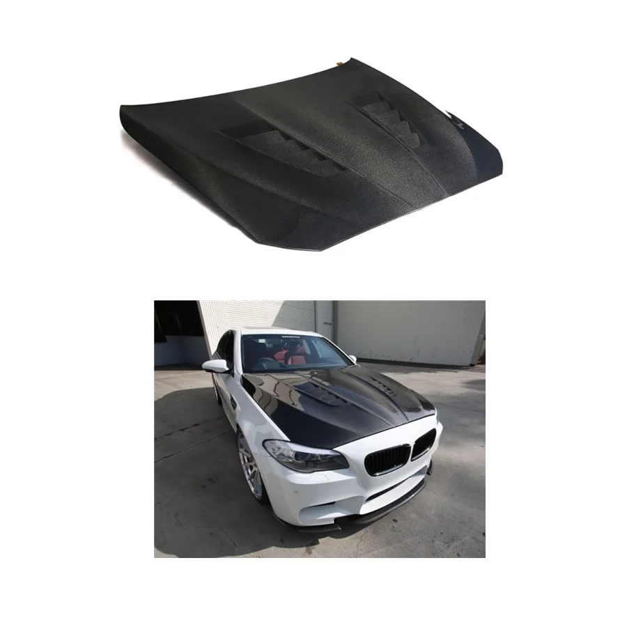 Perfect Fitment Carbon Fiber V Type Hood For BMW F10 F18 5 Series Upgrade Hamann Style BMW F10 Carbon Hood Bonnet