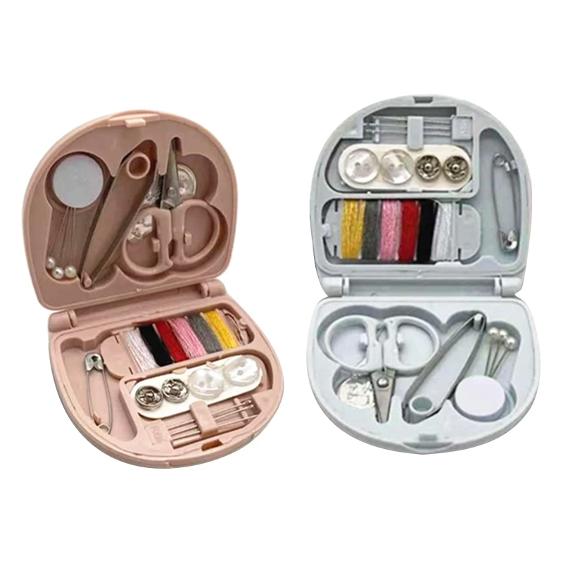 2024 New Portable Sewing Kit in Mini Folding Storage Box Basic Needle and Thread Set for Home Travel Emergencies Travel Sew Kit