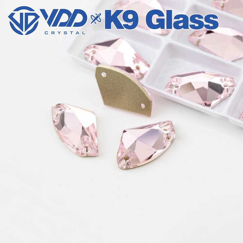 VDD S121 Light Rose Galactic Top Quality K9 Glass Sew On Rhinestones Crystal Flatback Sewing Stones For Clothes Decorations