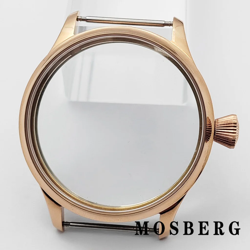 44mm 6497 Cassa per orologio polacco Argento/Nero Solido acciaio inossidabile per ETA 6498 6497 ST3600 3620 Movimento Orologi Accessori Parti