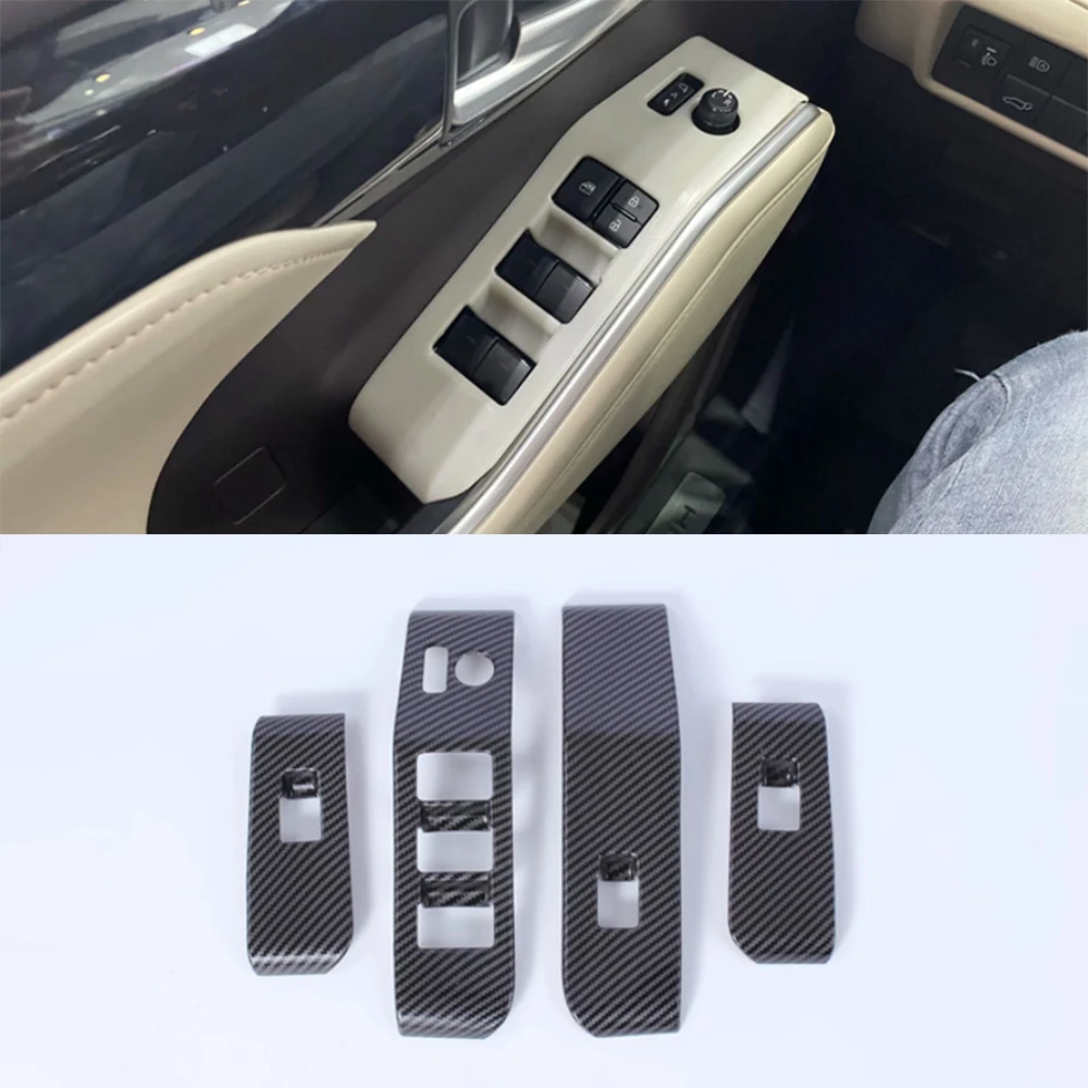 

For Toyota Highlander 2022 LHD Car Door Armrest Window Lift Switch Panel Cover Trim Interior ABS Styling Moldings