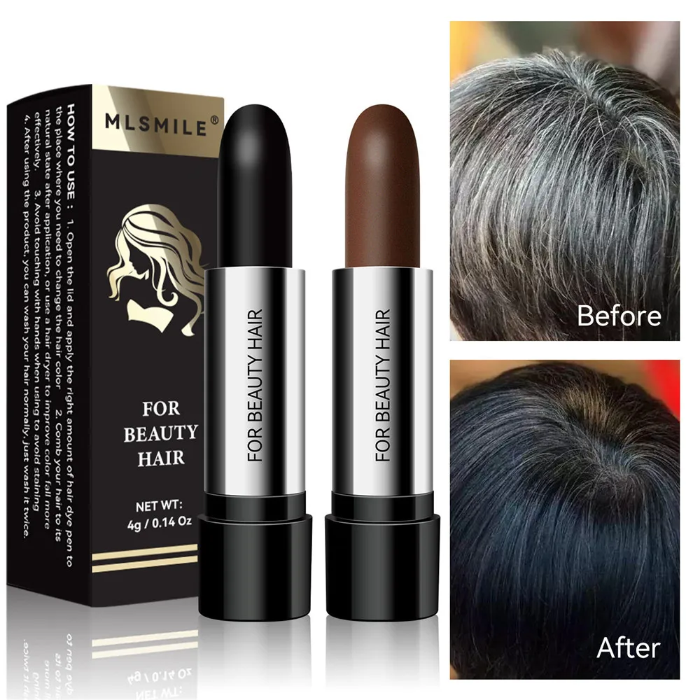 Black Brown Hair Dye Pen One-time Temporary Hair Dyeing Stick Cover Grey White Hair Fill in Hairs Coloring Styling Makeup Tools