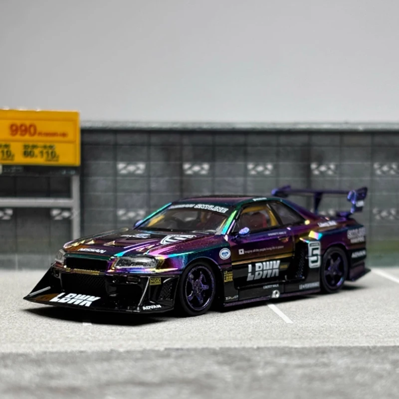 

CM MODEL Diecast 1:64 Scale LB ER34 Electroplated Alloy Car Model Finished Simulation Collection Decoration Gift Static Display