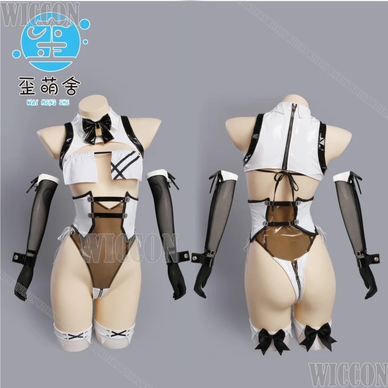 game GODDESS OF VICTORY NIKKE Bay Sexy PU Bikini Halloween Costumes Momen Men Wig Accessories Halloween Party Navidad Carnaval‌