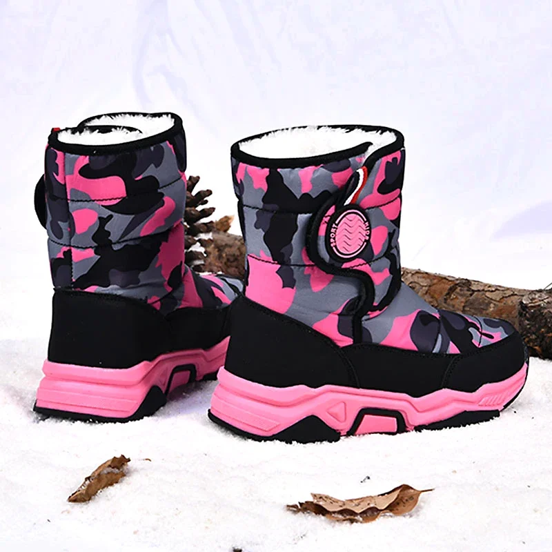 Botas de nieve para niños y niñas, zapatos de goma, Otoño e Invierno