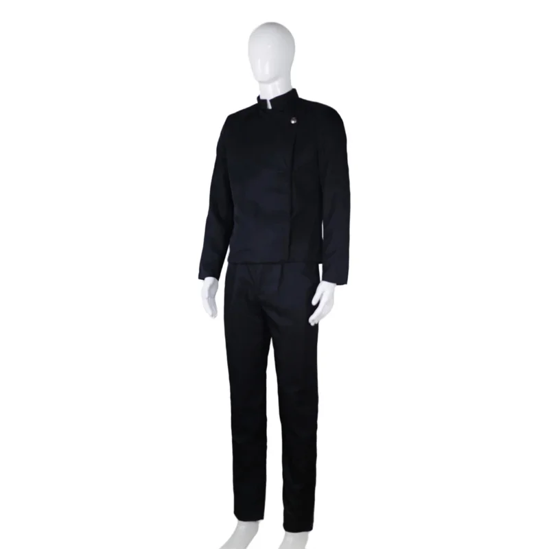 Anime jujutsu kaisen gojo satoru cosplay traje óculos uniforme do ensino médio peruca terno traje de halloween masculino adulto