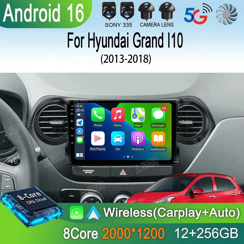 

Автомобильная магнитола Android 16 для Hyundai Grand I10 2013-2018, мультимедийный плеер 2Din, GPS-навигация, Carplay, стерео, DVD, головное устройство, динамики