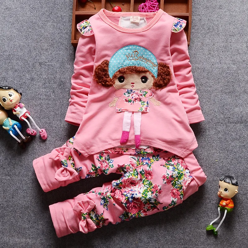 New Spring Autumn Baby Clothes Suit Children Girls T-Shirt Pants 2Pcs/Sets Kids Outfits Toddler Casual Costume Infant Tracksuits