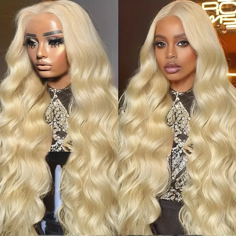 613 Blonde Body Wave Human Hair 13x6 HD Transparent Lace Frontal Wigs 30 36 Inch Honey Colored Lace Closure Front Wig for Women