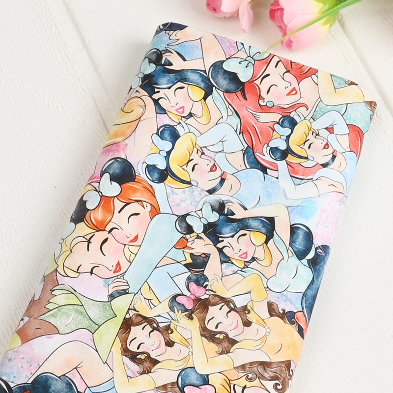 Sale Disney Princess Cat Marie Mickey Daisy Duck Cotton Fabric For Sewing Patchwork Quilting Fabrics DIY Needlework Material
