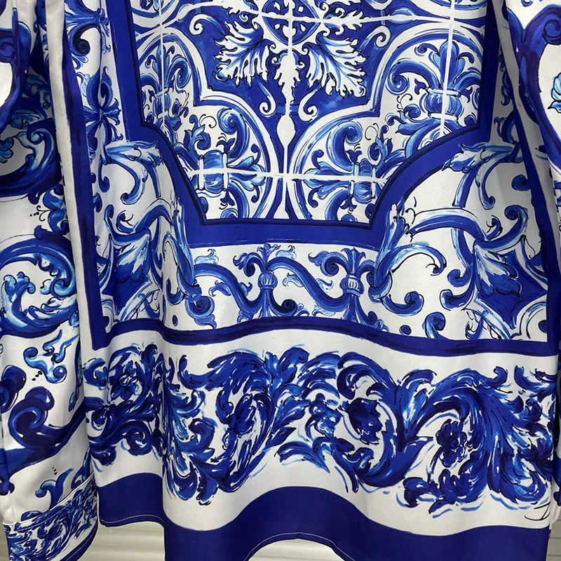 Luxury Royal Long Sleeve Shirt Men Clothing Casual Floral Printed Manga Longa Prom Party Shirts Camisas Social Masculina De Luxo