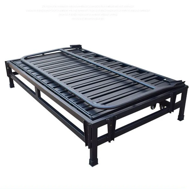 Black telescopic sofa bed iron frame, push-pull sofa bed skeleton, small apartment dual-purpose folding sofa bed