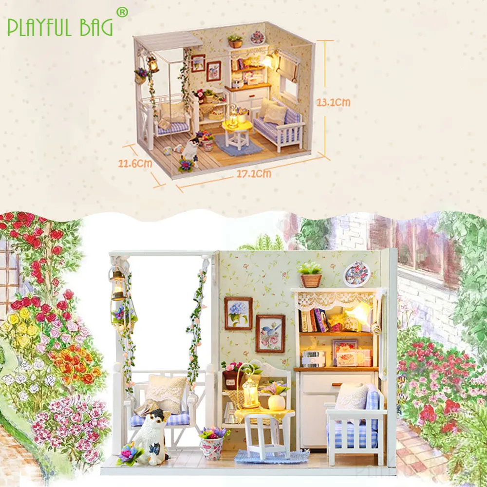 Bloques de construcción de casa pequeña para niños, montaje de modelo de casa de madera 3D Diy, modelo de construcción de diario de gatito, regalo creativo, juguetes para niños, HG333