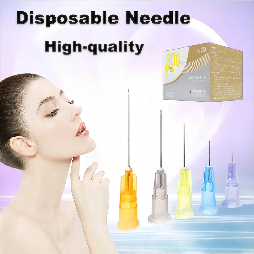 Pijn minder Sma-ll Nee dle 27g 38mm 33g 4mm 34g 4mm 34g 1.5mm 34g 2.5mm Wegwerp Spuiten Voor Ooglid Lip Gezicht Filler Tool
