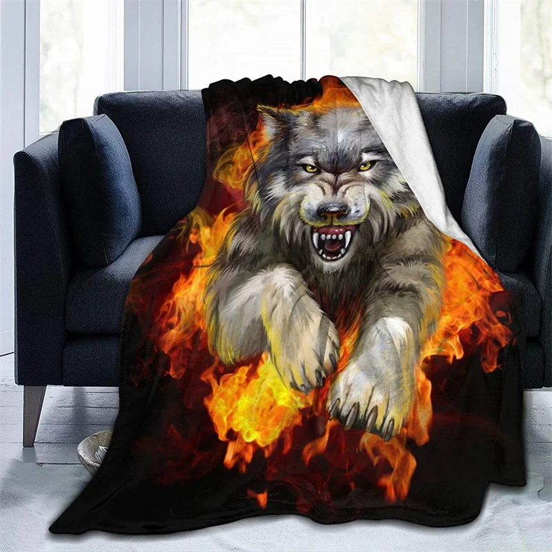 Wolf Navajo Cubre Throw Blanket 3D Print Sherpa Super Comfortable  Nordic Manta Sonic