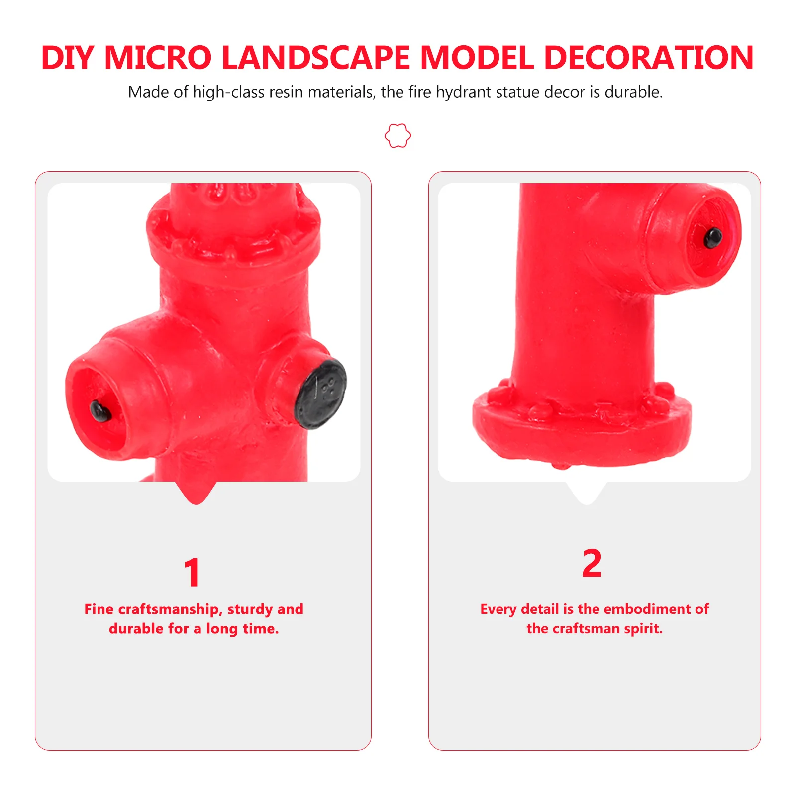 6 Pcs Fire Hydrant Firefighter Micro Landscape Accessories Toy Decor DIY Model Decorate