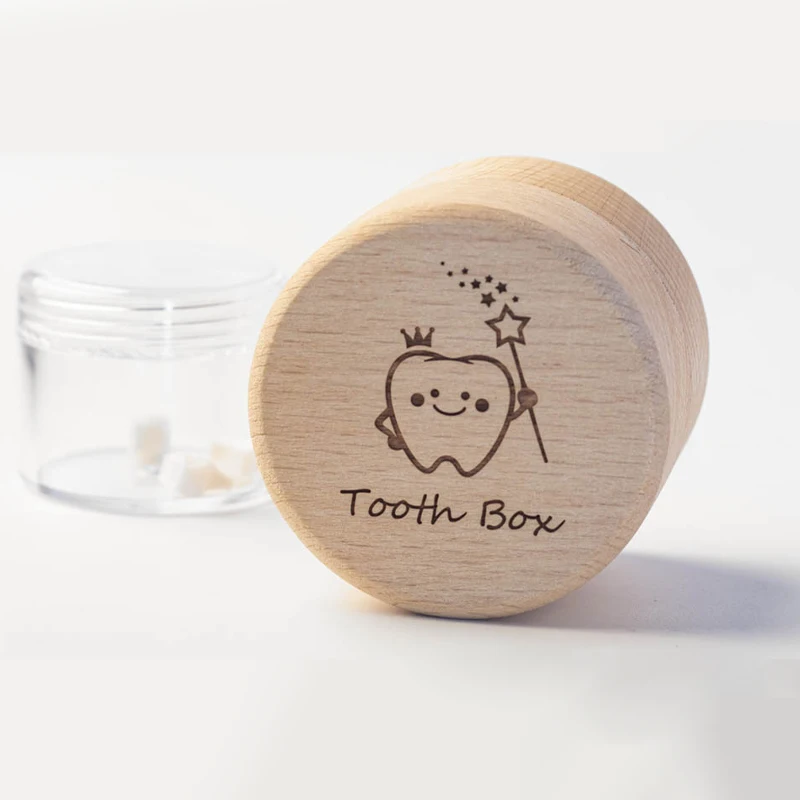 

Natural Wood Tooth Fairy Box for Kids Children's Birthday Cute Tooth Box Dropped Teeth Storage Organizer Holder for Boys Girls