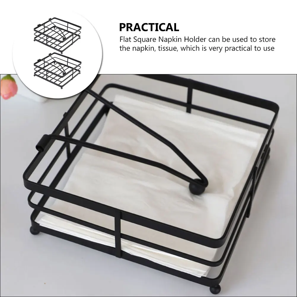 

2Pcs Iron Napkin Holder Black Cocktail Serviette Ring Paper Towel Dispenser for Home Kitchen Table