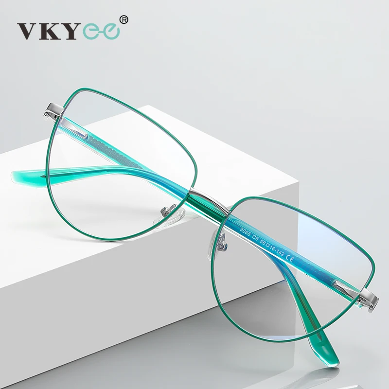 VICKY 2023 New Cat Eye Glasses Myopia Farsighted Fashion Trend Anti-blue Light Metal Glasses Reading Glasses PFD3065