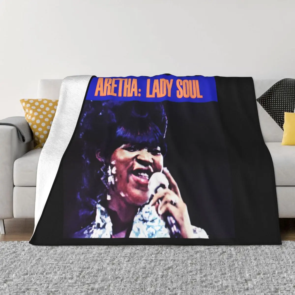 Aretha Franklin Lady Soul Vinyl Cover Small Medium Large Or Xl High Quality Female Throw Blanket