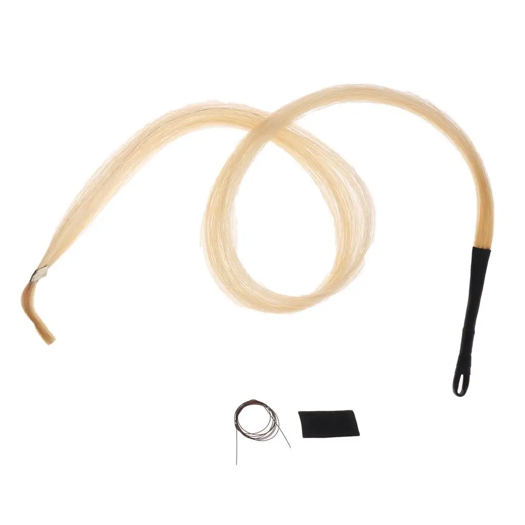 Violin Tailpiece Bow Hair Natural Mongolian Horse Hair Instrument Parts for Colorful Strings Performance