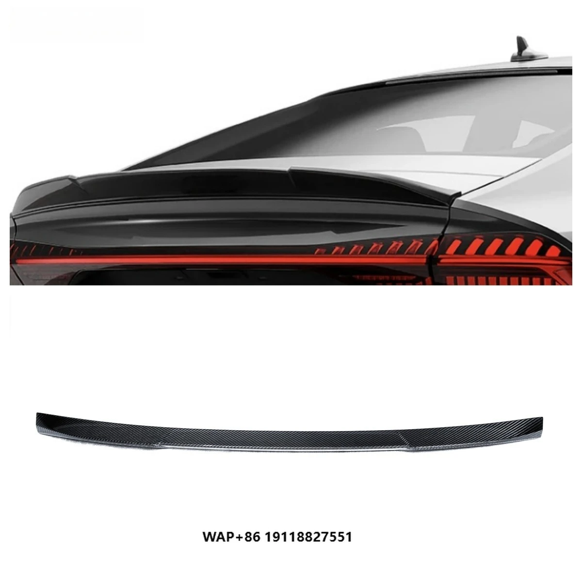 

High Quality 19-23 Year Automotive Dry Carbon Material Rear Trunk wings Suitable for RS7 Carbon Fiber Spoiler