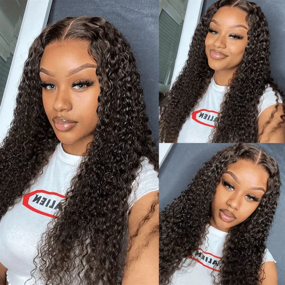 40 42 Inch 13x4 Jerry Curly Lace Front Wig Deep Kinky Curly Human Hair Wigs 13X6 HD Transparent Lace Frontal Wig For Women