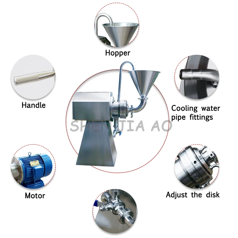 横型コロイドミルグラインダー JM-W120 縦型コロイドミル ゴマピーナッツバターコロイドミル ステンレス鋼 0.5-3T/h 7.5KW