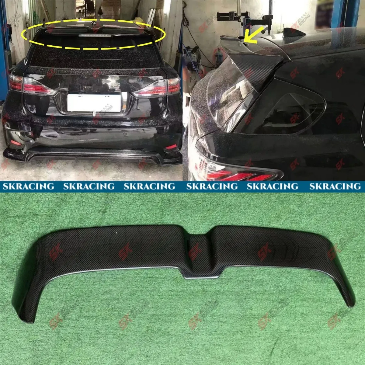 

For Fit Lexus CT200h 2011-17 Carbon Fiber/Forged Roof Spoiler Tail Lip Wing Kits