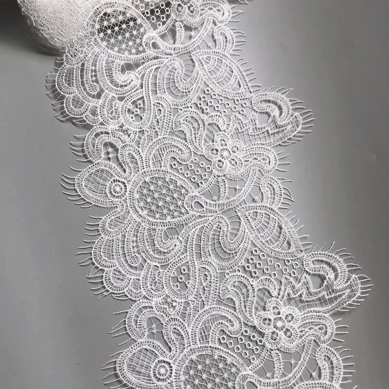 

Width 23cm, 2Yards/Lot Fish Thread Embroidery Dress Lace, Handmade DIY Accessories, Clothing Decoration Material Fabric, New