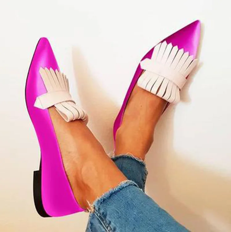 Pointed Toe koreańskie buty duże rozmiary damskie mieszane kolory Casual damskie trampki płytkie usta mieszkania 2023 nowe duże rozmiary sukienka