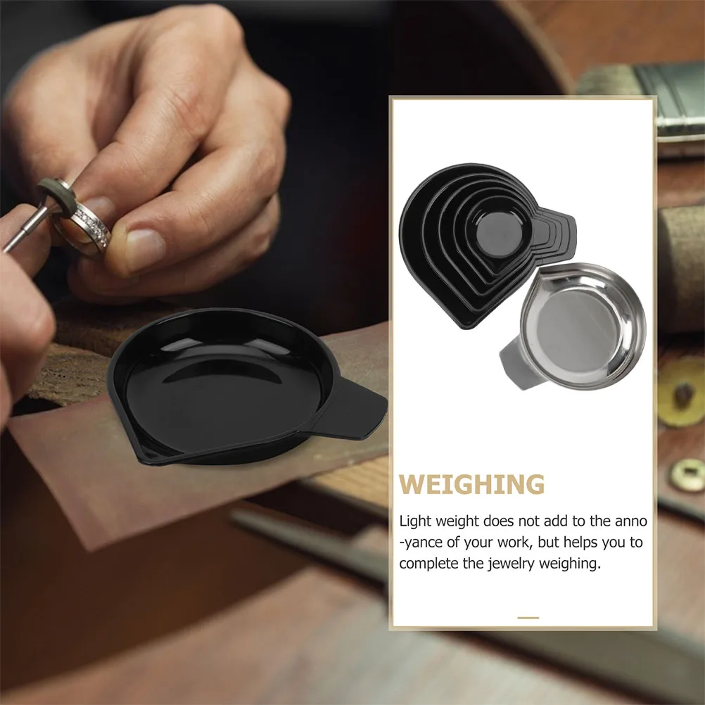 

6 Pcs Electronic Scale Tray Accessories Weighting Pans Gems Weighing Plastic Jewelry Trays Scales