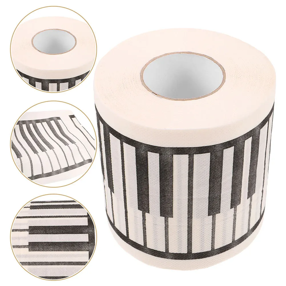 5 個のキーボードトイレットペーパーロールトイレットティッシュプリントバスルームティッシュ音楽テーマ装飾ナプキン家庭用ホテルギフト