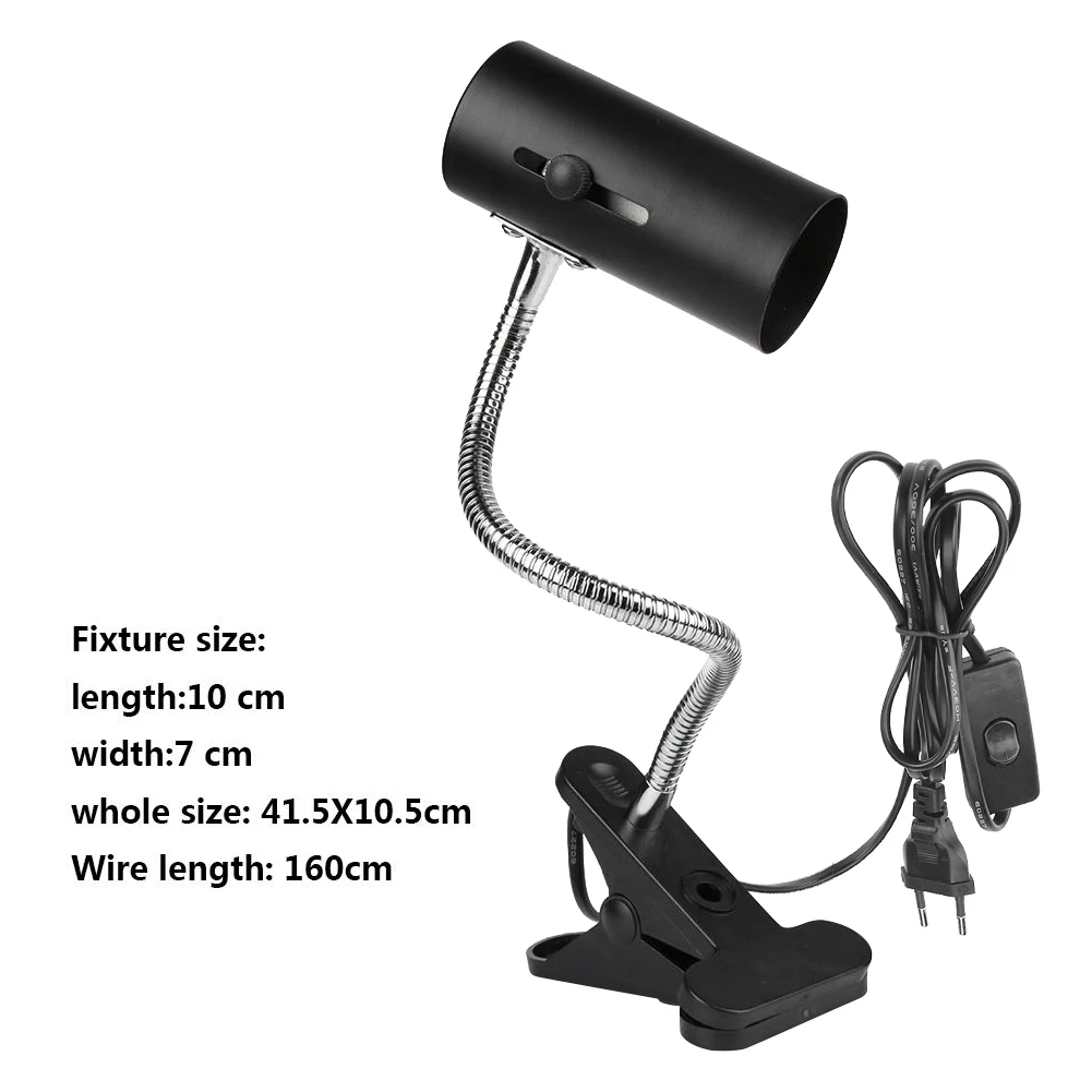 E27 Pet Light Holder 360 Degree Rotation Heating Lamp Clip Cover Durable Reptile E27 Lamp-socket Kit Universal Light Holder